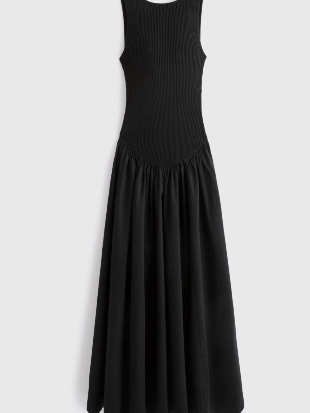 Women's Black Sleeveless Bodice Midi Dress - Picture 2 of 3